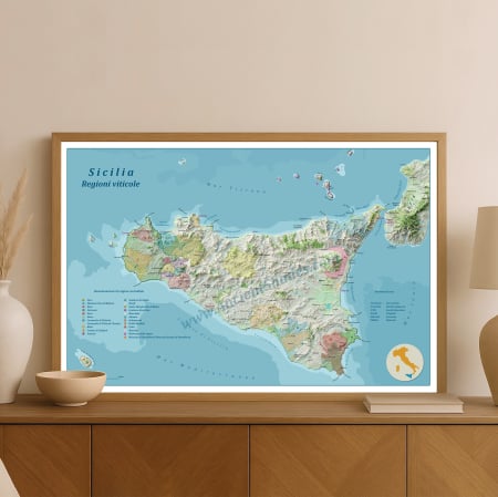 Wine maps - Wine map of Sicily