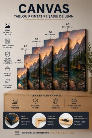 Tipografie - Canvas - tablou printat pe șasiu de lemn