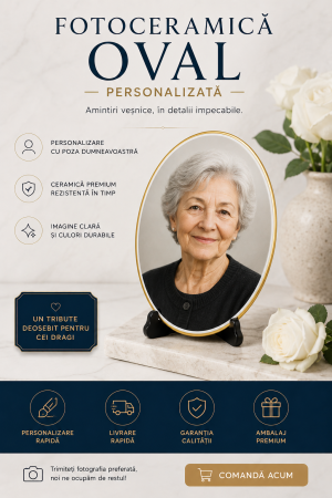 Funerare personalizate - Fotoceramică - Oval