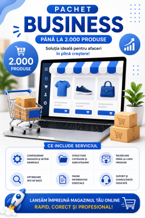 Web & IT - Pachet BUSINESS Configurare și încărcare produse pentru magazine online