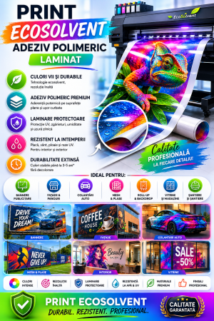 Outdoor - Print ecosolvent adeziv polimeric laminat