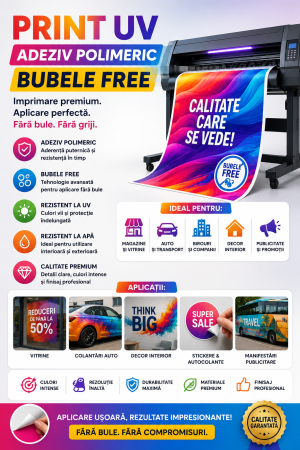 Outdoor - Print UV adeziv polimeric bubele free