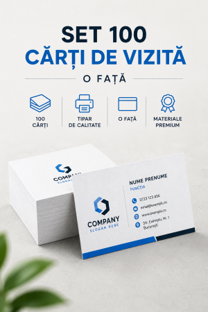 Tipografie - Set 100 cărți de vizită o față