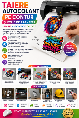Outdoor - Taiere autocolant pe contur + Folie de transfer