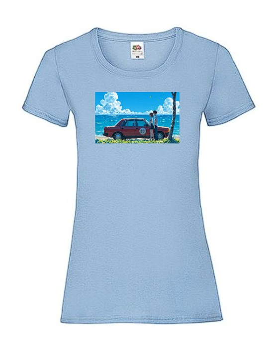 Tricou personaje anime la mare - Vintage tranquility by the sea [1]