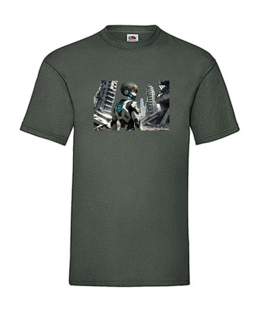 Tricouri - Tricou anime Sci-Fi Mecha and Android - Alone among the ruins