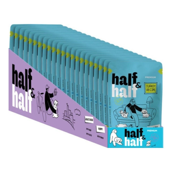 Hrana umeda completa Half&Half pentru catei - Curcan in sos, 100g [3]