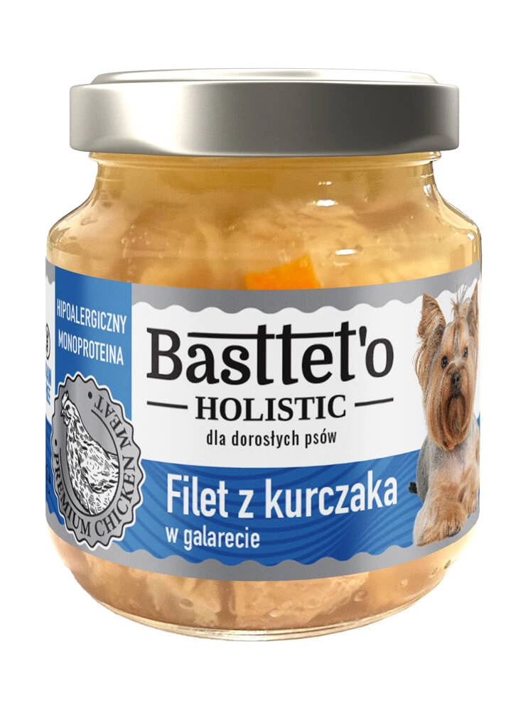 Hrană Monoproteică Basttet'o Holistic pentru caini - File de Pui în galette, 130g [1]