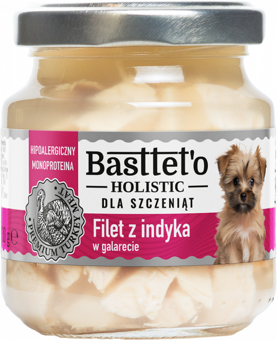 Hrană Monoproteică Basttet'o Holistic pentru catei - File de Curcan în galette, 130g [1]