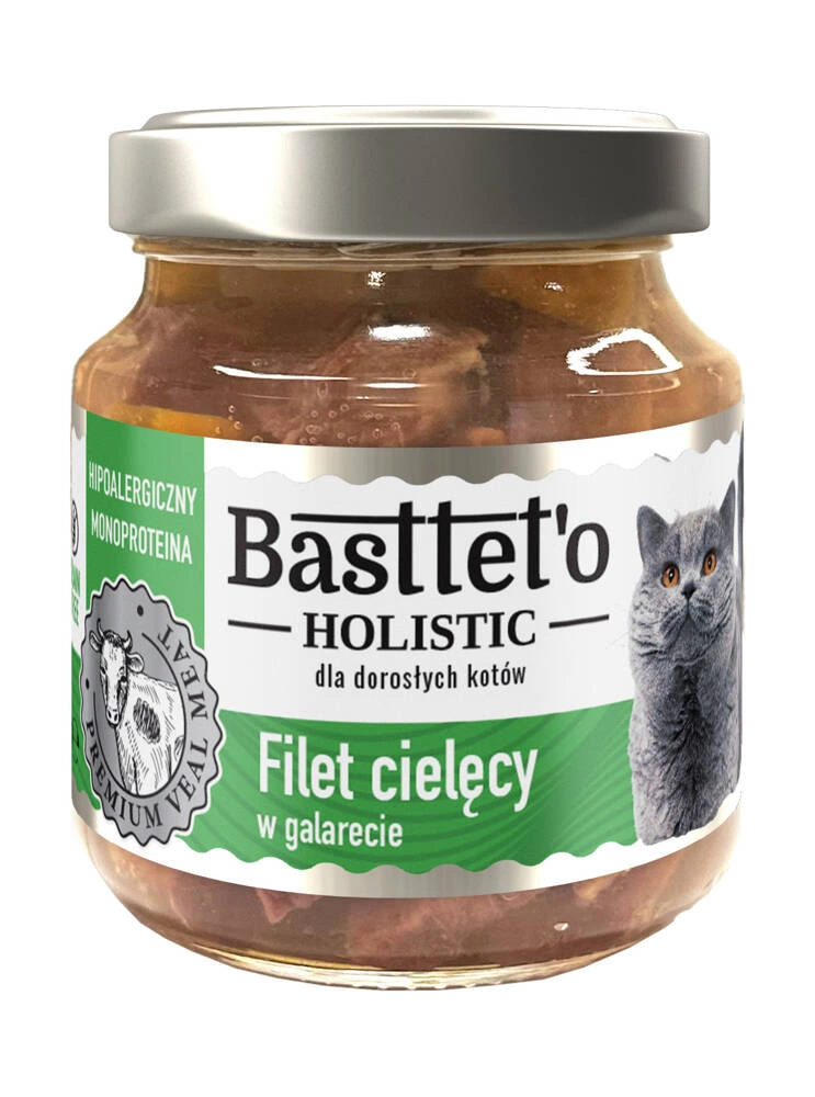 Hrană Monoproteică Basttet'o Holistic pentru pisici - File de Vițel în galette, 130g [1]