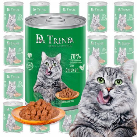 Hrana umeda completa Dr.Trend Premium pentru pisici adulte cu carne de pui in sos delicat, 400g [2]