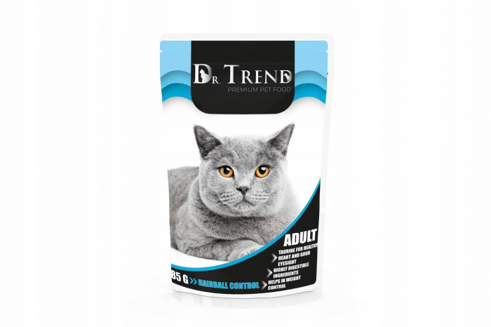 Hrana umeda completa Dr.Trend Premium pentru pisici Hairball Control, 85g [1]