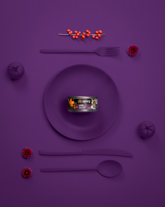 Hrană umedă completa Savory pentru pisici sterilizate - cu carne miel, 100g [5]