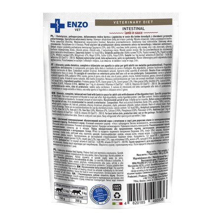 Hrana umeda  Enzo Vet Intestinal pentru pisici - Miel in sos, 100g [2]