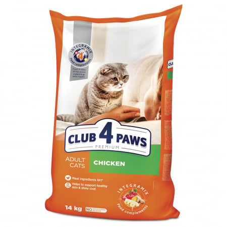 Hrana uscata completa Club 4 Paws Premium pentru pisici - Pui, 14 kg [1]