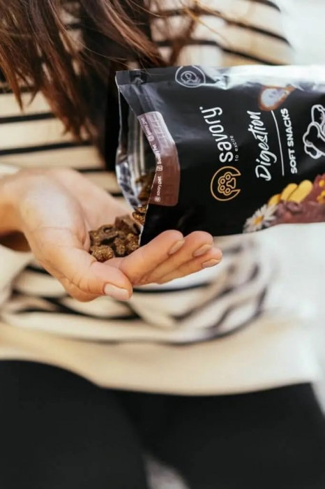 Recompense Savory pentru câini adulți pentru îmbunătățirea digestiei, cu miel și mușețel, 200 g [3]