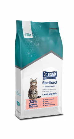 Hrană Uscata - Hrana uscata completa Dr.Trend Super Premium Sterilised pentru pisici sterilizate - Miel si orez, 7kg