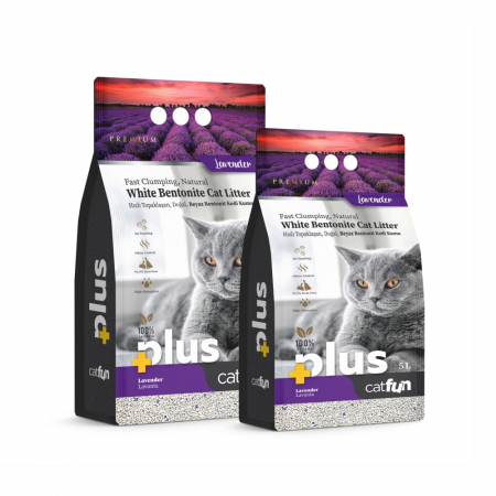 Asternut igienic bentonita Catfun Plus pentru pisici - Lavanda, 5L [1]
