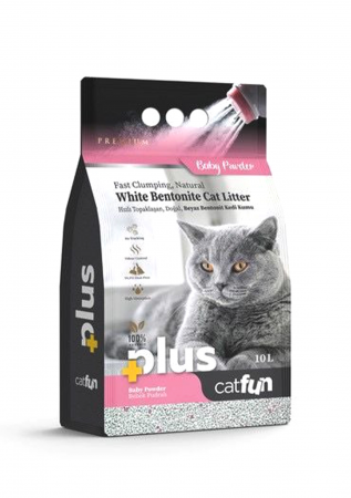 Asternut igienic bentonita Catfun Plus pentru pisici - Baby Powder, 10l [2]