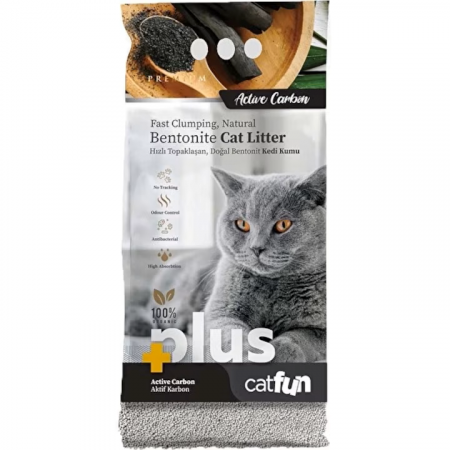 Asternut Igienic - Asternut igienic bentonita Catfun Plus pentru pisici - ACTIVE CARBON, 5L