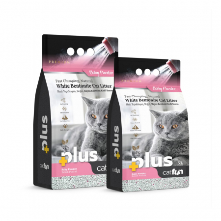 Asternut igienic bentonita Catfun Plus pentru pisici - Baby Powder, 5L [1]