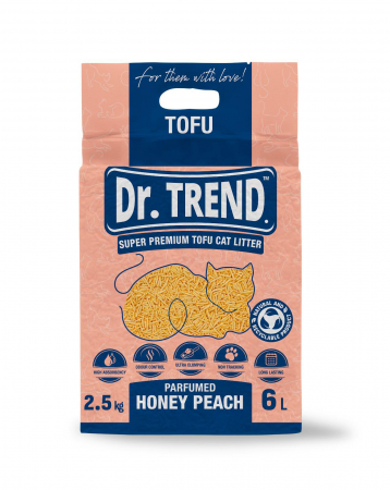 Asternut Igienic - Asternut igienic Dr.Trend Premium pentru pisici, Tofu - Piersica, 6L/2.5kg