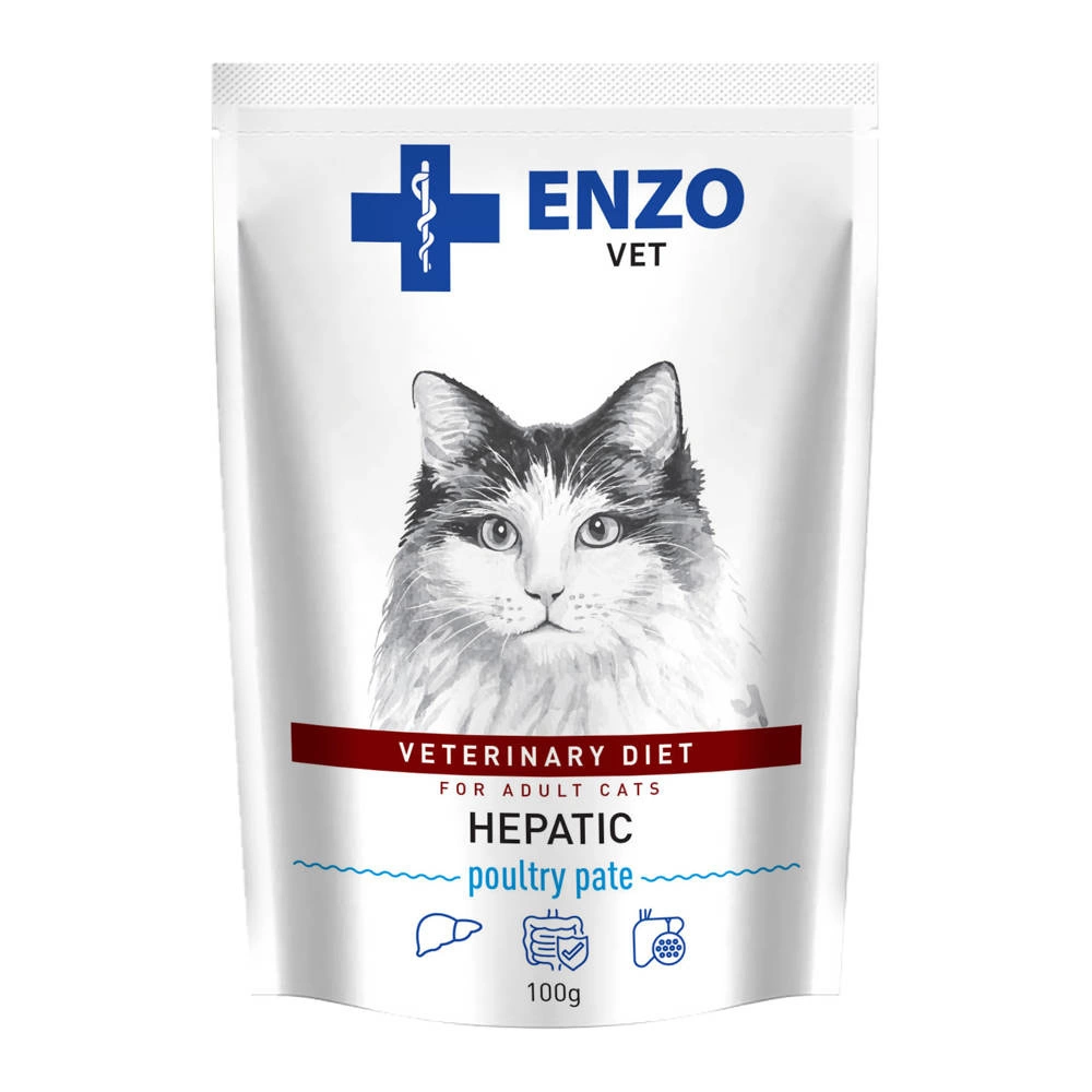 Hrana Umeda - Dieta Veterinara Hrana Umeda Enzo Vet Hepatic pentru pisicile cu insuficiență hepatica - Pasare, 100g