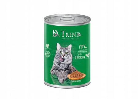 Hrana Umeda - Hrana umeda completa Dr.Trend Premium pentru pisici adulte cu carne de pui in sos delicat, 400g