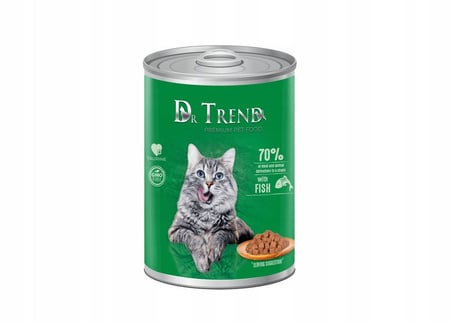 Hrana Umeda - Hrana umeda completa Dr.Trend Premium pentru pisici adulte - cu peste in sos delicat, 400g