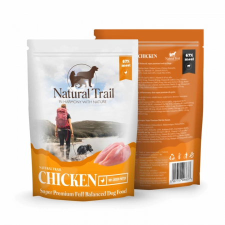 Hrana umeda completa Natural Trail pentru caini adulti - Pui, 500g [1]