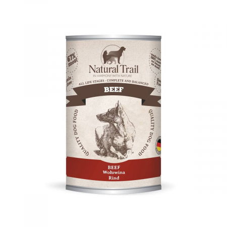 Hrana Umeda - Hrană umedă completa Natural Trail pentru câini - cu carne de vită, 400 g