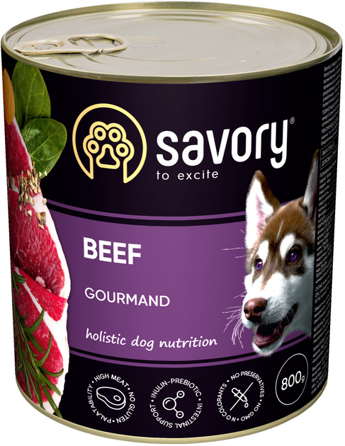 Hrana Pentru Caini - Hrana umeda completa Savory pentru câini adulți de toate rasele - cu carne de vită, 800 g 