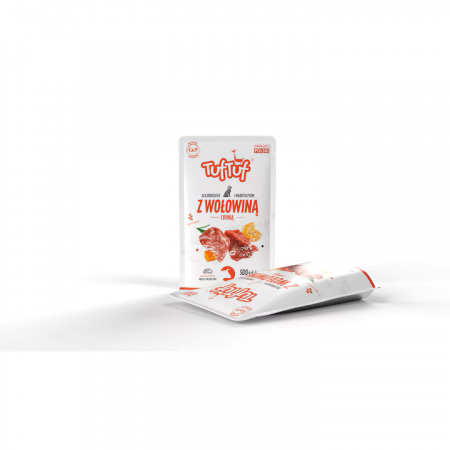 Hrana Pentru Caini - Hrana umeda completa Tuf Tuf pentru caini adulti - Carne de vita si dovleac, 300 g