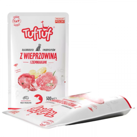 Hrana Pentru Caini - Hrana umeda Tuf Tuf pentru caini - Carne de porc, 300 g