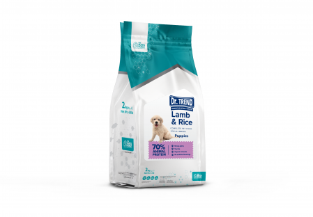 Hrana Uscata - Hrana uscata completa Dr.Trend Puppies pentru catei - Miel si orez, 2kg