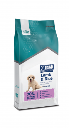 Hrana Uscata - Hrana uscata completa Dr.Trend Puppies pentru catei - Miel si orez, 7kg