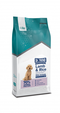 Hrana Uscata - Hrana uscata completa Dr.Trend Sterilised & Light Super Premium pentru caini de talie mica - Miel si orez, 7kg
