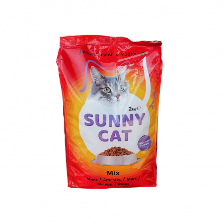 Hrană Uscata - Hrana uscată completa Sunny Cat Mix pentru pisici adulte - carne de Pui și Ficat, 2kg