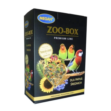 Păsări - Hrana pentru papagali de talie medie, Megan Zoo-Box Premium Line, 750g