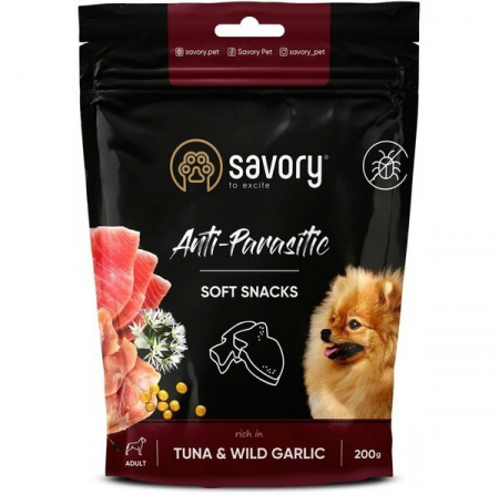 Recompense - Recompense Savory cu efect antiparazitar pentru câini - cu ton și usturoi sălbatic, 200 g