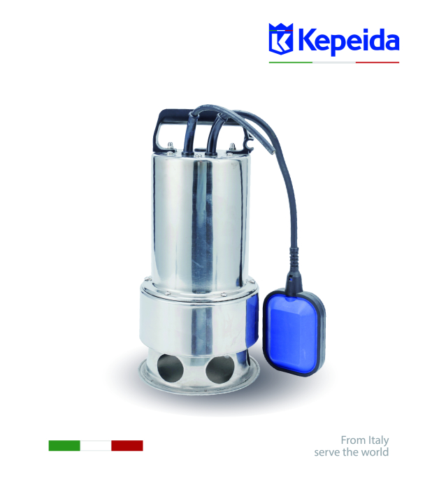 Pompă submersibilă pentru apă murdară KEPEIDA MVS750F, 750W, debit maxim 185 Litri/minut, înălțime maximă de refulare 10 metri, bobinaj 100% cupru, tehnologie și design italian [4]