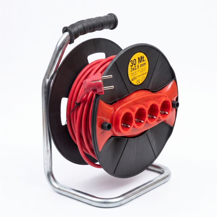 Prelungitor electric , pe rola cu tambur, 30m, 3x2.5mm, 4 prize, 3500W CAMPION [2]