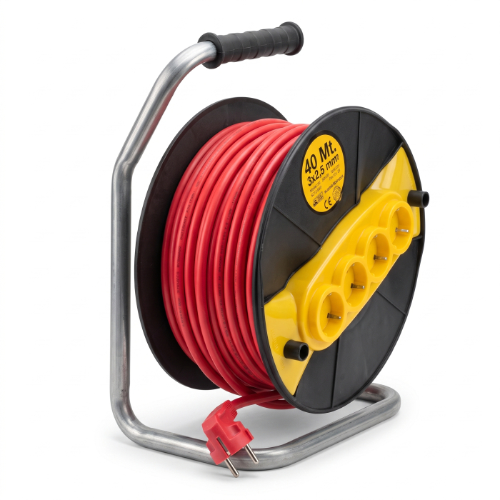 Prelungitor electric , pe rola cu tambur, 40m, 3x2.5mm, 4 prize, 3500W CAMPION [2]
