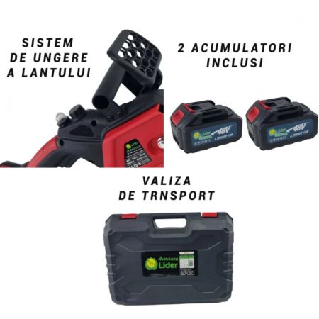Drujba 2 baterii 48v, lama 12’’, trusa transport, Lider MX1016 [1]