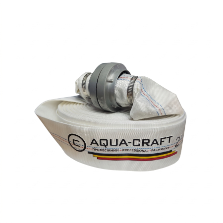 POMPE APA - Furtun pompier 2'' 20M 8 BARI, ALB, CU CUPLE, ambalat la cutie, Aqua-Craft MX1216