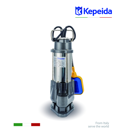 Pompă submersibilă pentru apă murdară KEPEIDA V370A-F, 370W, debit maxim 80Litri/minut, înălțime maximă de refulare 9 metri, bobinaj 100% cupru, tehnologie și design italian [1]
