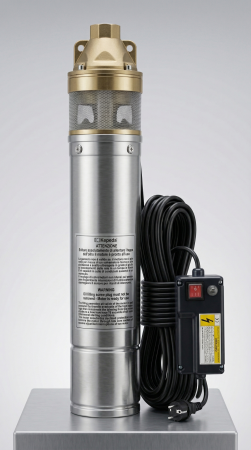 POMPE APA - Pompa submersibila pentru put KEPEIDA 4SKM100, 0.75 kW, otel inoxidabil, debit maxim 2.5 mc/ora, inalțime maxima de refulare 57 metri, bobinaj 100% cupru, tehnologie si design italian