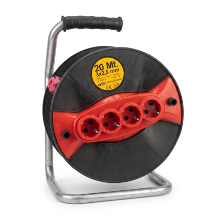 CASA SI GRADINA - Prelungitor electric , pe rola cu tambur, 20m, 3x2.5mm, 4 prize, 3500W CAMPION