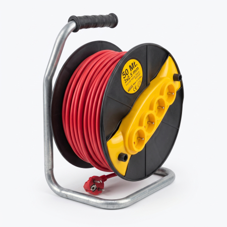 Prelungitor electric , pe rola cu tambur, 50m, 3x2.5mm, 4 prize, 3500W CAMPION [1]