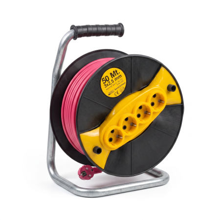 CASA SI GRADINA - Prelungitor electric , pe rola cu tambur, 50m, 3x2.5mm, 4 prize, 3500W CAMPION